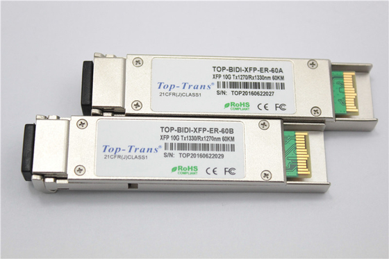 Module 10G SFP+ BIDI TX 1330nm RX 1270nm de Toptrans 60Km 10G SFP
