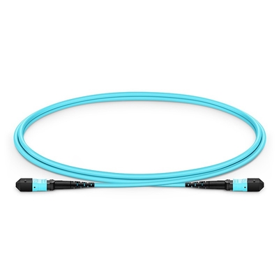 Type câble optique OM3 de l'Aqua 1m MPO MPO de tronc de fibre d'OFNP à plusieurs modes de fonctionnement