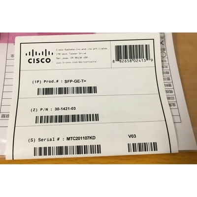 Modules optiques d'en cuivre optique de l'émetteur-récepteur SFP-GE-T de Cisco SFP 100M Modules