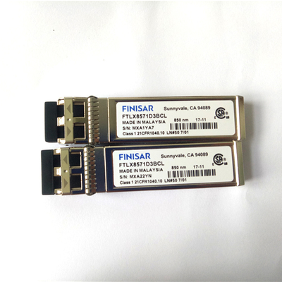 Module optique Finisar 10G SFP+ de la télématique à plusieurs modes de fonctionnement de FTLX8571D3BCL 850nm pour l'Ethernet de 10GBASE-SR/SW 10G