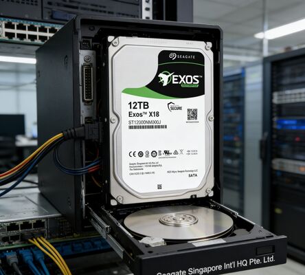 Seagate ST12000NM000J Exos X18 Disque dur pour serveur d'entreprise 12 To SATA3 7 200 tr/min 256 Mo