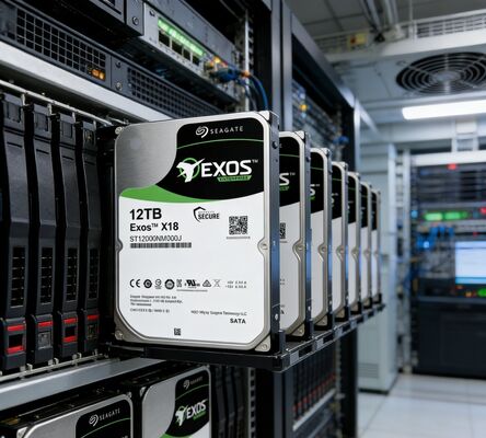 Seagate ST12000NM000J Exos X18 Disque dur pour serveur d'entreprise 12 To SATA3 7 200 tr/min 256 Mo