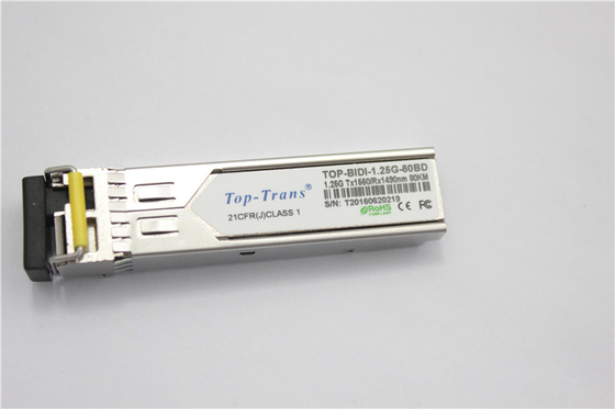 Émetteur-récepteur optique 80KM Rohs de Toptrans BIDI 1.25G-80AD/BD SFP