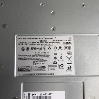 Alimentation CC de commutateur de BR-6510DC-24-8 G-R Brocade 6510 San 24P 8GB SWL